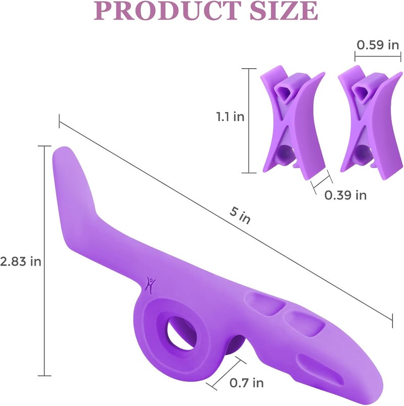 RANMING Violin Bow Holder for Practice– Silicone Hand Position Corrector Non-Slip Teaching Tool for Beginners Students Improve Bow Grip & Posture Violin Teaching Aid With 2 Bow Stopper Purple - Image 5